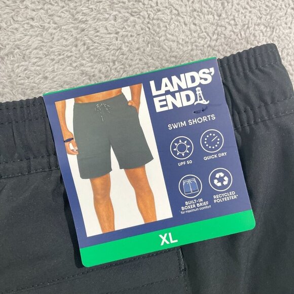 NEW Lands End Mens XL Swim Shorts With Built-In Boxer Brief UPF 50 Quick Dry - Picture 7 of 10